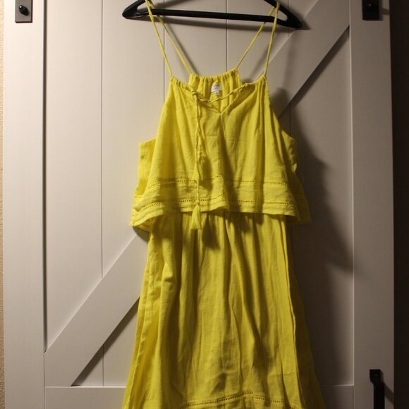 CROWN AND IVY TIERED TOP RACER BACK SPAGHETTI STRAP HI LOW DRESS WITH TASSLES M - Picture 2 of 6